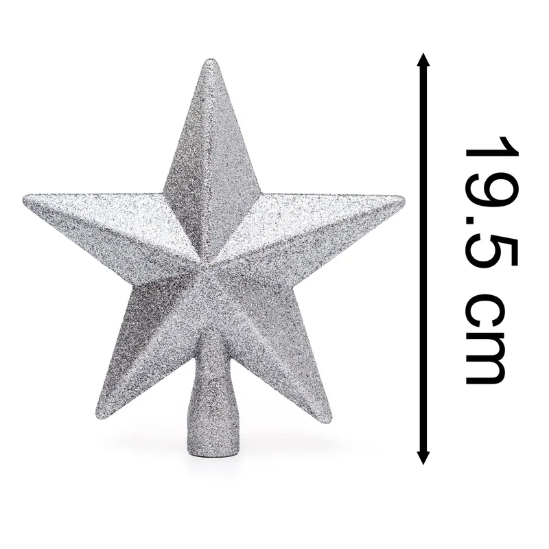 Silver Star Christmas Tree Topper | Sparkling Silver Christmas Tree Topper