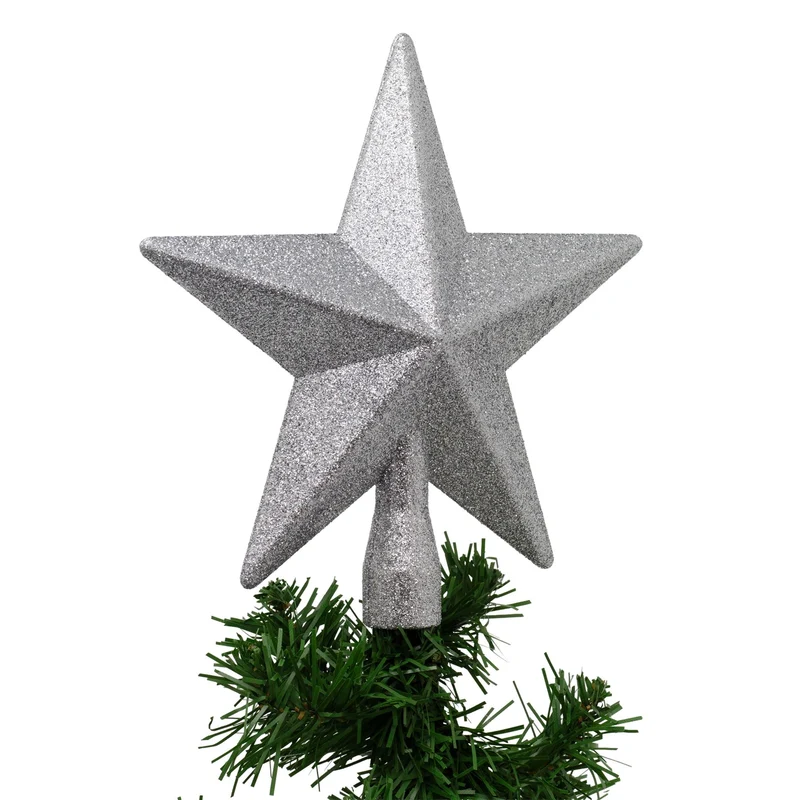 Silver Star Christmas Tree Topper | Sparkling Silver Christmas Tree Topper