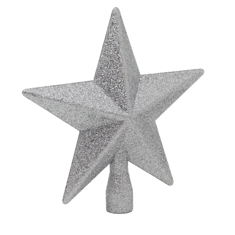 Silver Star Christmas Tree Topper | Sparkling Silver Christmas Tree Topper