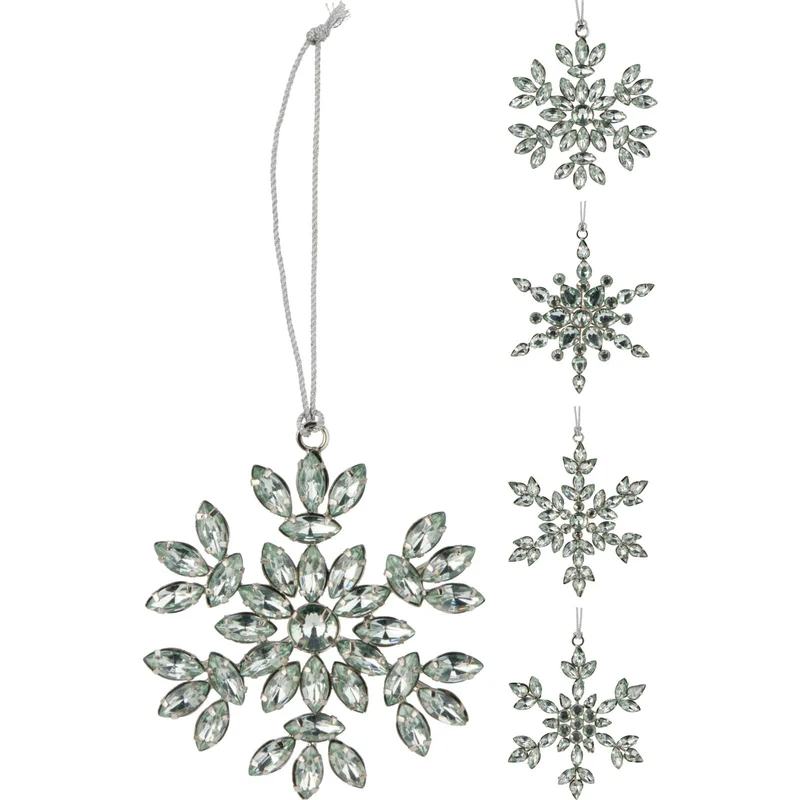 Silver Snowflake Christmas Tree Bauble | Snowflake Christmas Tree Ornament 10cm