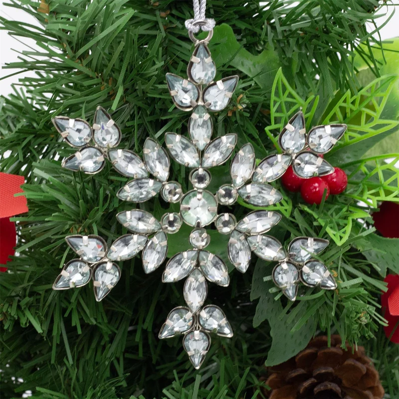 Silver Snowflake Christmas Tree Bauble | Snowflake Christmas Tree Ornament 10cm