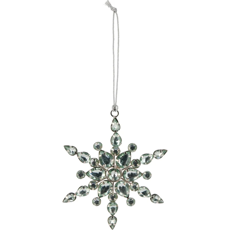 Silver Snowflake Christmas Tree Bauble | Snowflake Christmas Tree Ornament 10cm