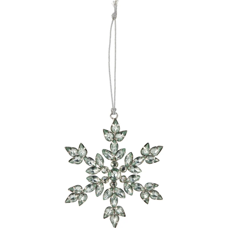 Silver Snowflake Christmas Tree Bauble | Snowflake Christmas Tree Ornament 10cm