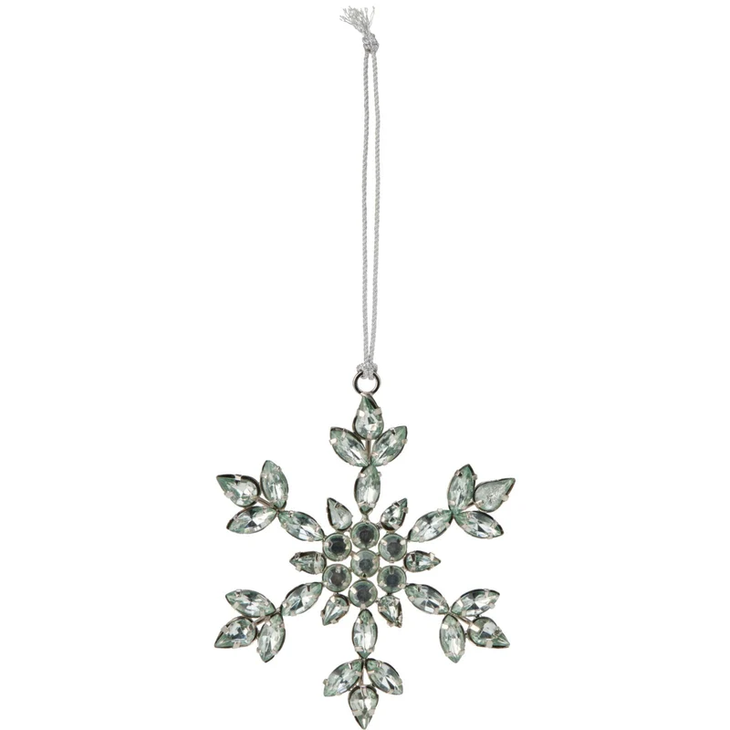 Silver Snowflake Christmas Tree Bauble | Snowflake Christmas Tree Ornament 10cm