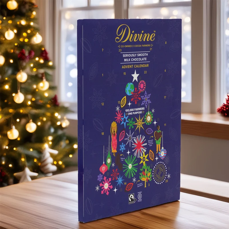 Divine Milk Chocolate Advent Calendar | Fair Trade Christmas Advent Calendar - 85g