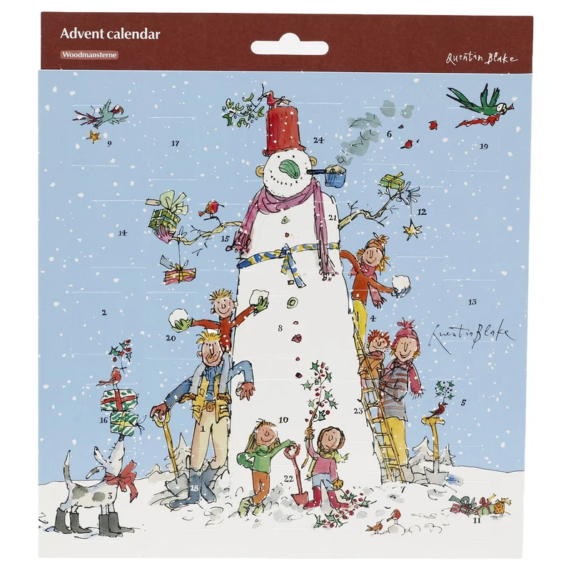 Quentin Blake Snowman Christmas Picture Advent Calendar, 21.3cm 24 Door