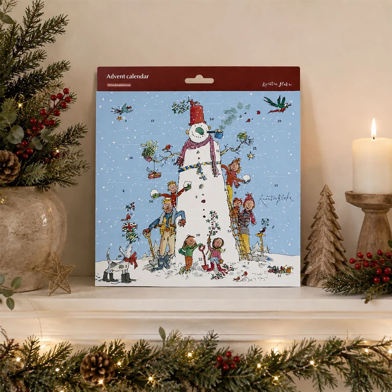 Quentin Blake Snowman Christmas Picture Advent Calendar, 21.3cm 24 Door