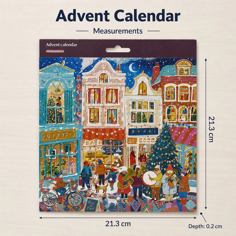 A Happy Holiday Traditional Picture Christmas Advent Calendar, 21.3cm Town Scene