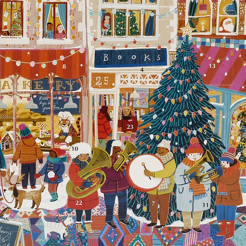 A Happy Holiday Traditional Picture Christmas Advent Calendar, 21.3cm Town Scene