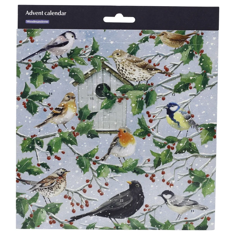 Winter Birds Traditional Christmas Picture Advent Calendar, 24 Door Calendar