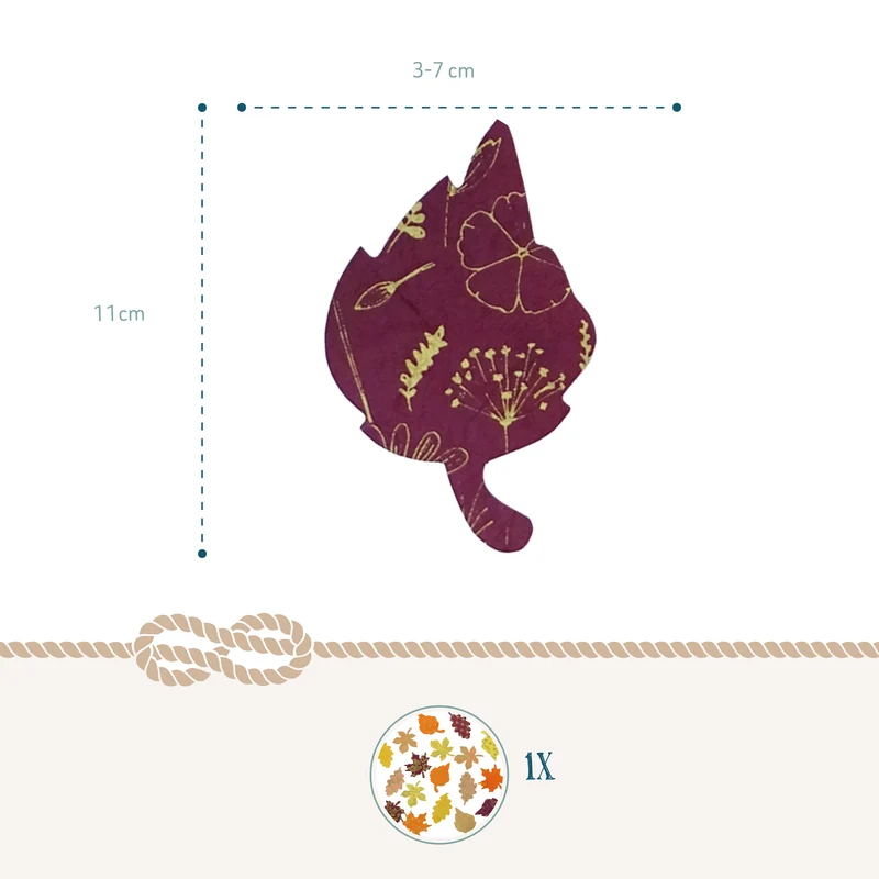 Herbstblätter-Konfetti aus Lokta-Naturpapier – handgefertigt in Nepal, H: 11cm, bunt mit Gold – nachhaltige Herbst- & Halloween-Streudeko