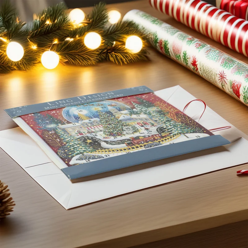 Christmas Night Advent Calendar Greetings Card | Door Advent Calendar