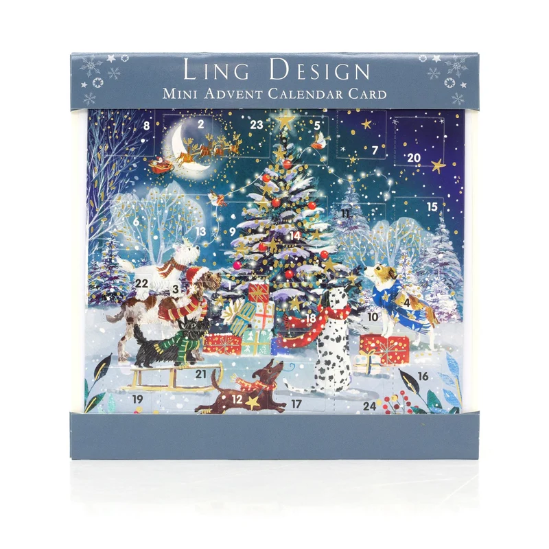 Around the Tree Christmas Advent Calendar Greetings Card | Door Advent Calendar