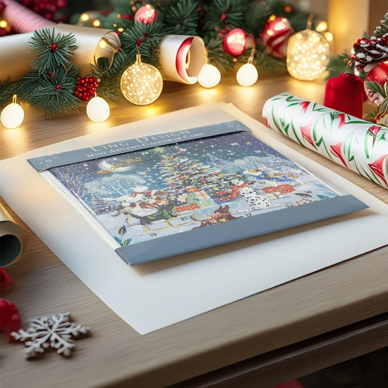 Around the Tree Christmas Advent Calendar Greetings Card | Door Advent Calendar