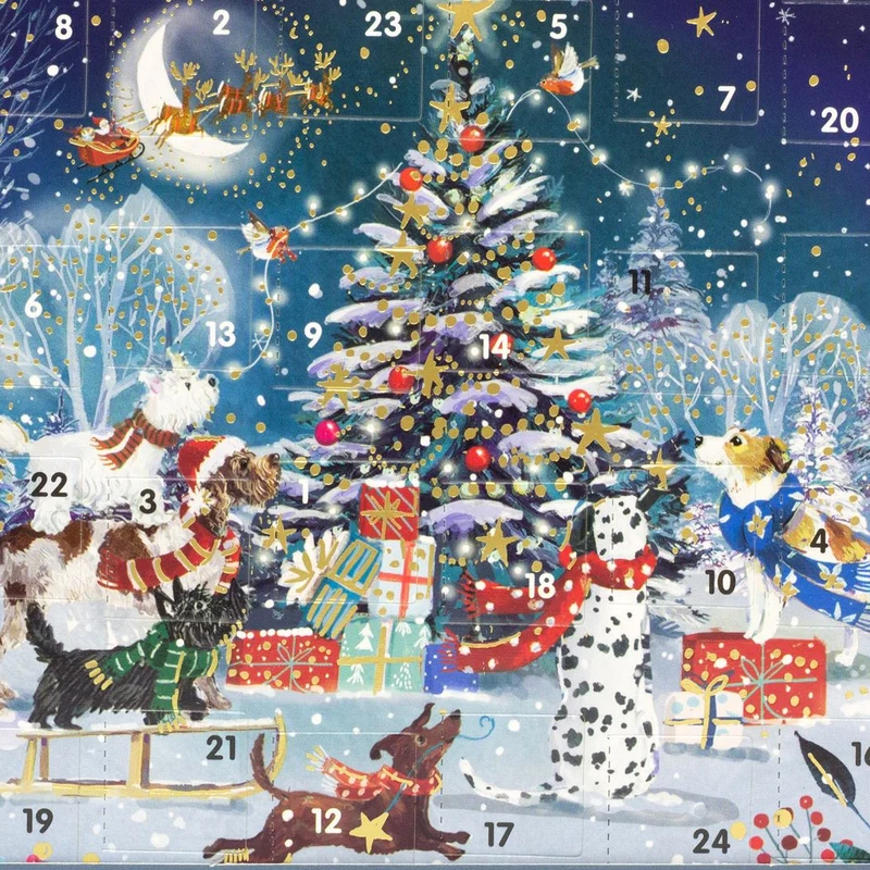 Around the Tree Christmas Advent Calendar Greetings Card | Door Advent Calendar