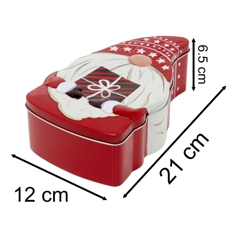 Christmas Gonk Storage Tin | Kitchen Food Tin Festive Santa Gnome Tin