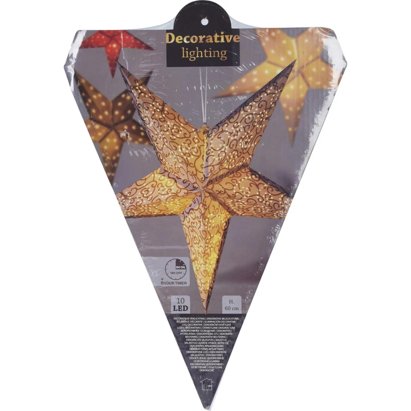 White LED Christmas Star | Christmas Paper Star Light Hanging Decoration - 60cm