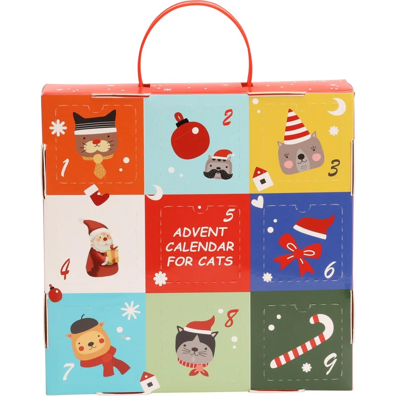 Cat Toy Advent Calendar | 9-Piece Festive Countdown Christmas Cat Toys