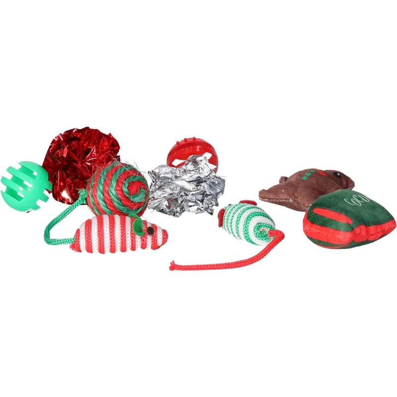 Cat Toy Advent Calendar | 9-Piece Festive Countdown Christmas Cat Toys