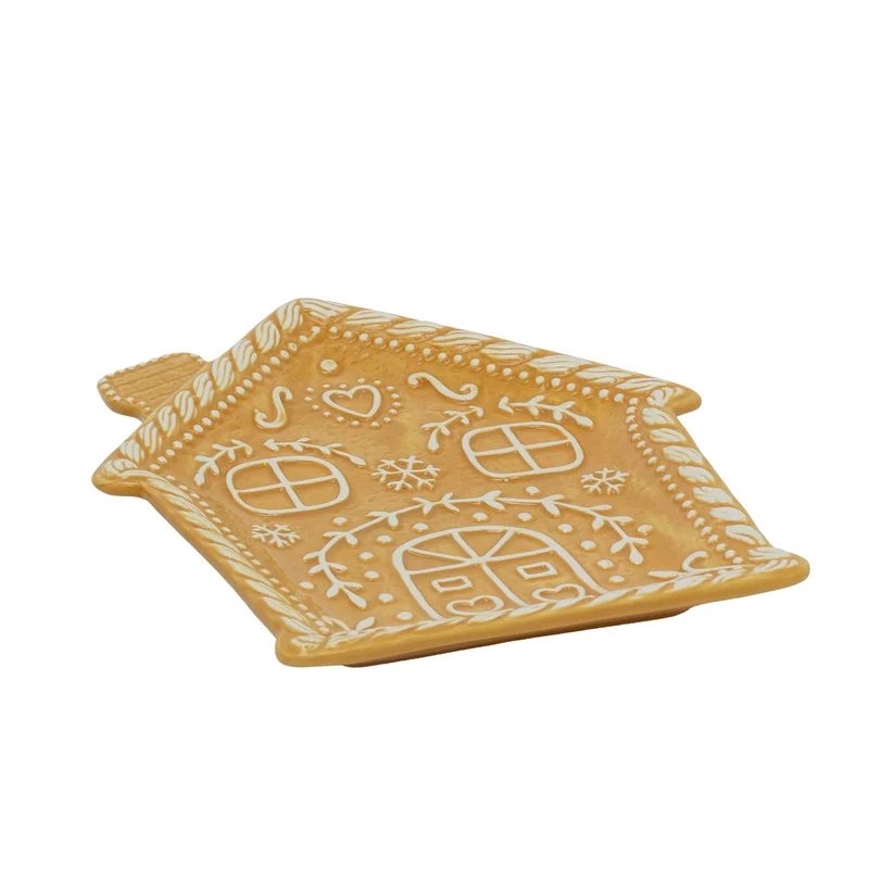 Gingerbread House Ceramic Serving Plate | Christmas Gingerbread Tableware 23cm