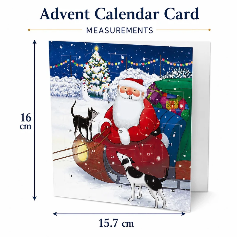Father Christmas Advent Calendar Greeting Card, Raymond Briggs Santa Design