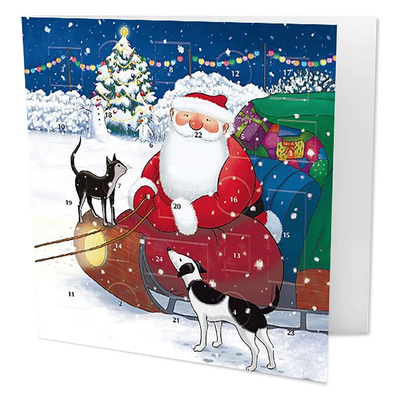 Father Christmas Advent Calendar Greeting Card, Raymond Briggs Santa Design