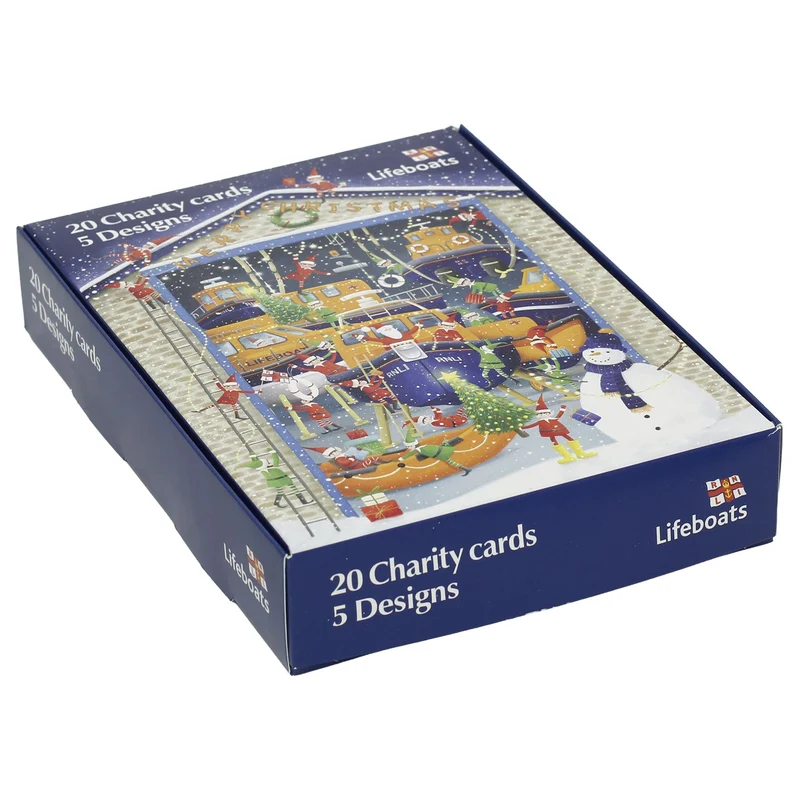 RNLI Charity Christmas Cards Box of 20 Nautical Christmas Cards with 5 Designs