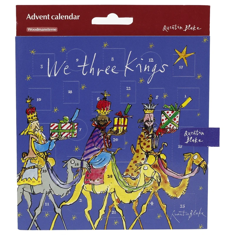 Quentin Blake We Three Kings Christmas Advent Calendar Greetings Card & Envelope