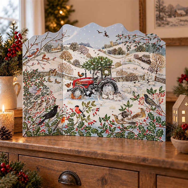 Christmas Tractor Large 3D Advent Calendar, 45.5cm 24 Door Countdown