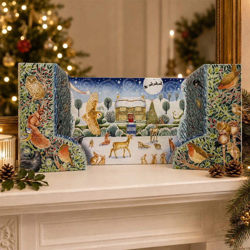 Snowy Cottage 3D Christmas Advent Calendar, Freestanding Picture Calendar