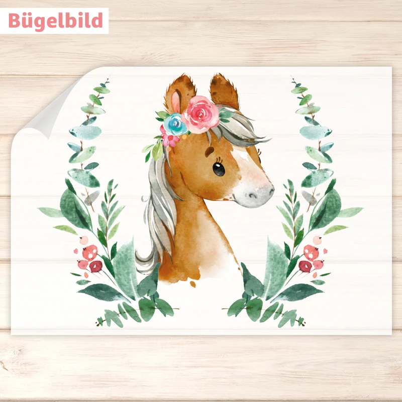 Bügelbild - Schulkind - Wunschname & Wunschjahr - Pony Frieda