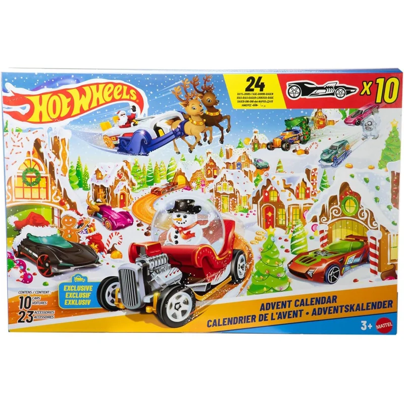 Hot Wheels Christmas Advent Calendar | 10 Hot Wheels Cars & 14 Accessories