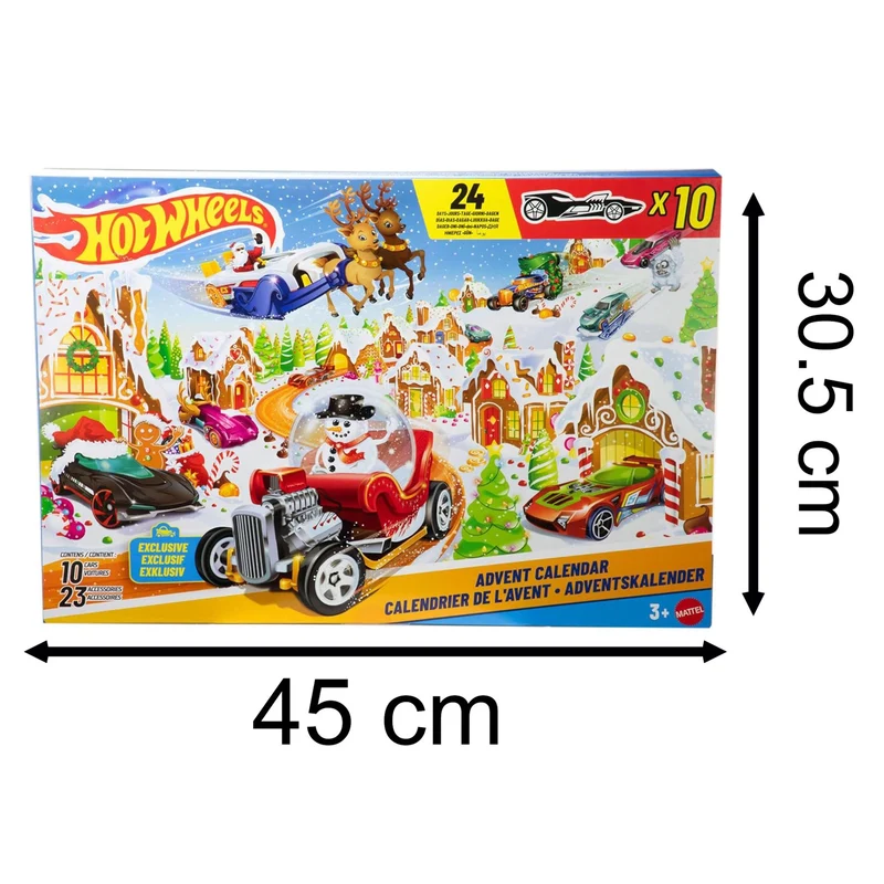 Hot Wheels Christmas Advent Calendar | 10 Hot Wheels Cars & 14 Accessories