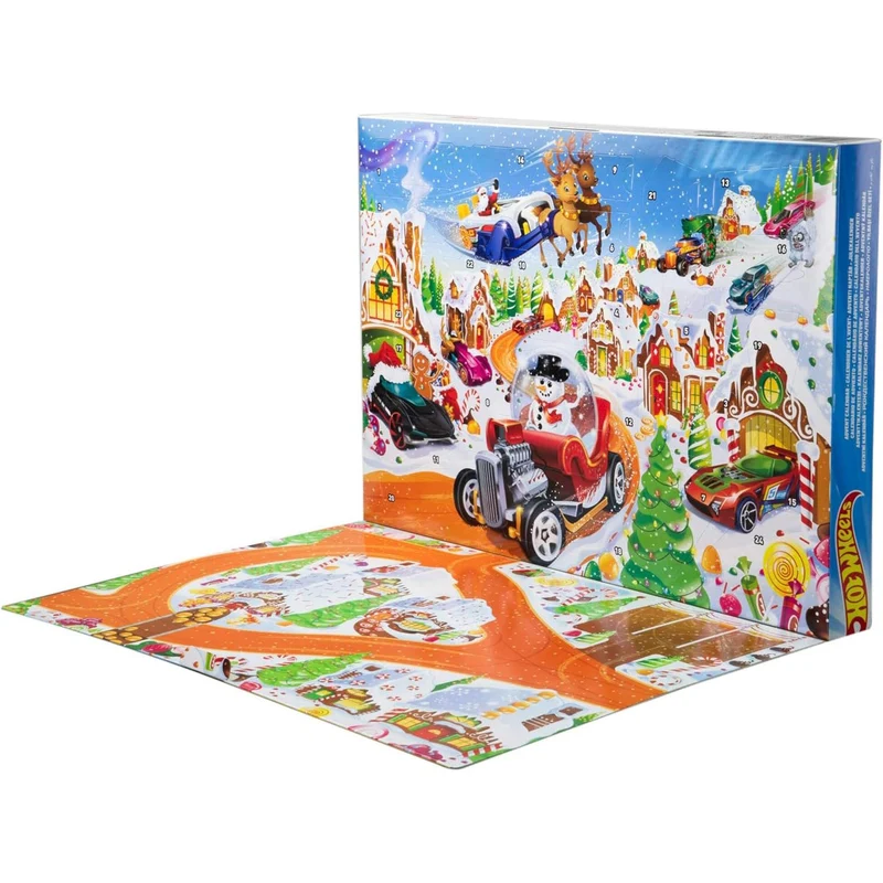 Hot Wheels Christmas Advent Calendar | 10 Hot Wheels Cars & 14 Accessories