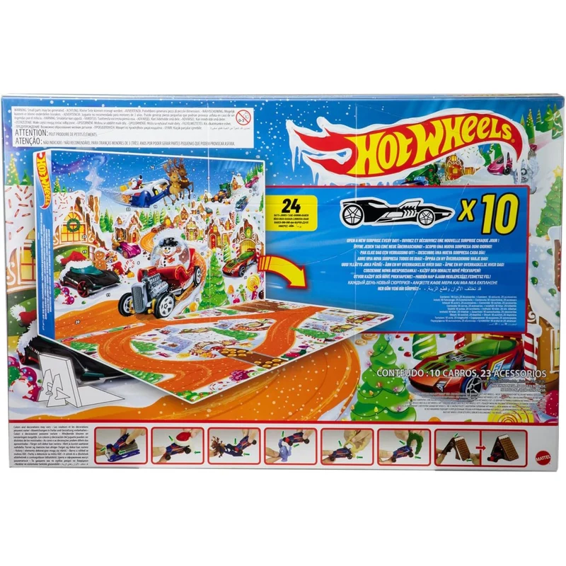 Hot Wheels Christmas Advent Calendar | 10 Hot Wheels Cars & 14 Accessories