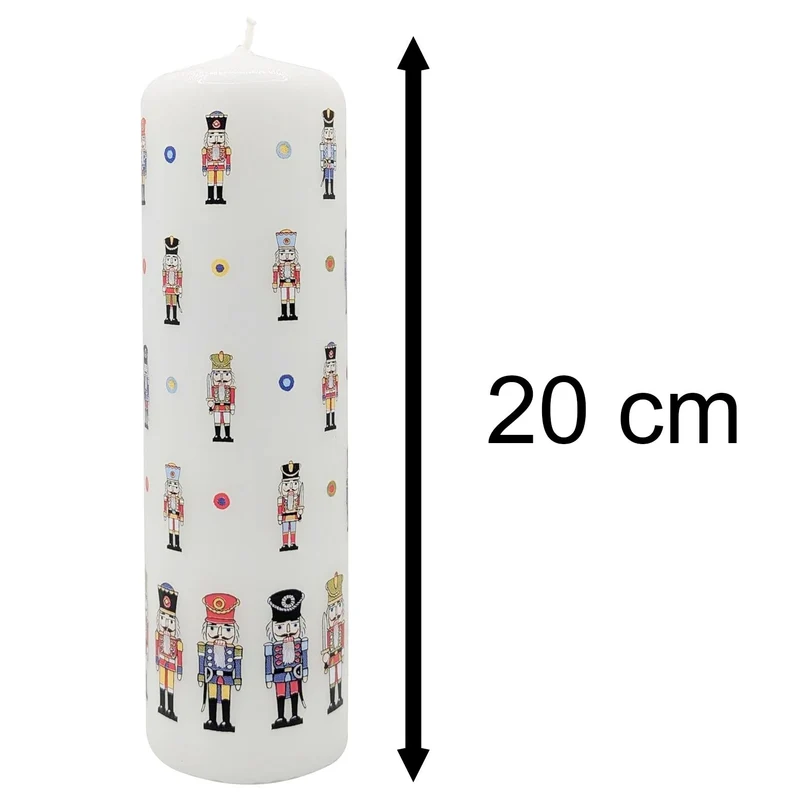 Nutcracker Soldier Christmas Advent Candle | Christmas Pillar Candle - 20cm