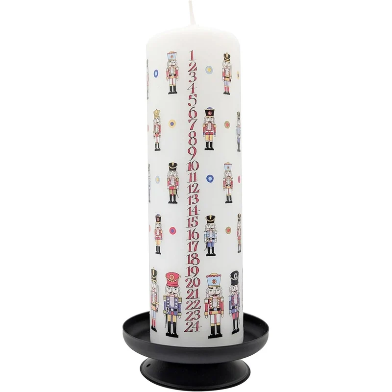 Nutcracker Soldier Christmas Advent Candle | Christmas Pillar Candle - 20cm