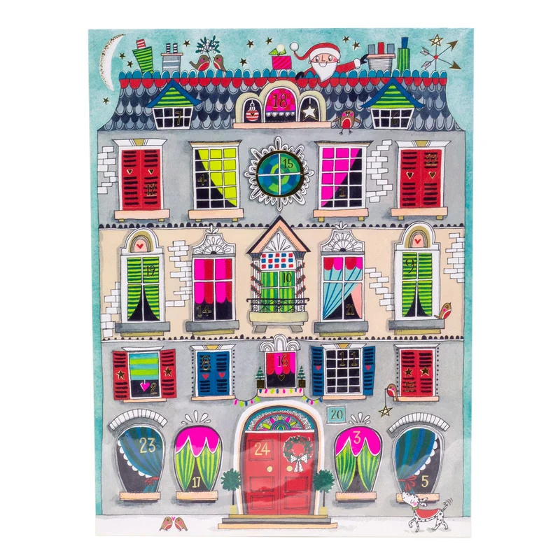 Grand Townhouse Christmas Advent Calendar | Traditional Picture Calendar - 33cm