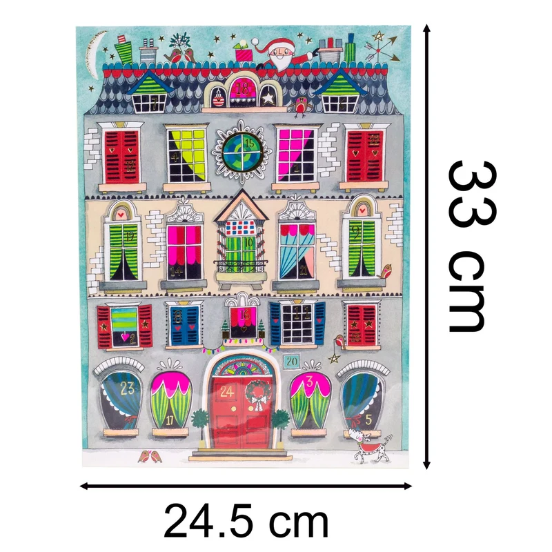 Grand Townhouse Christmas Advent Calendar | Traditional Picture Calendar - 33cm