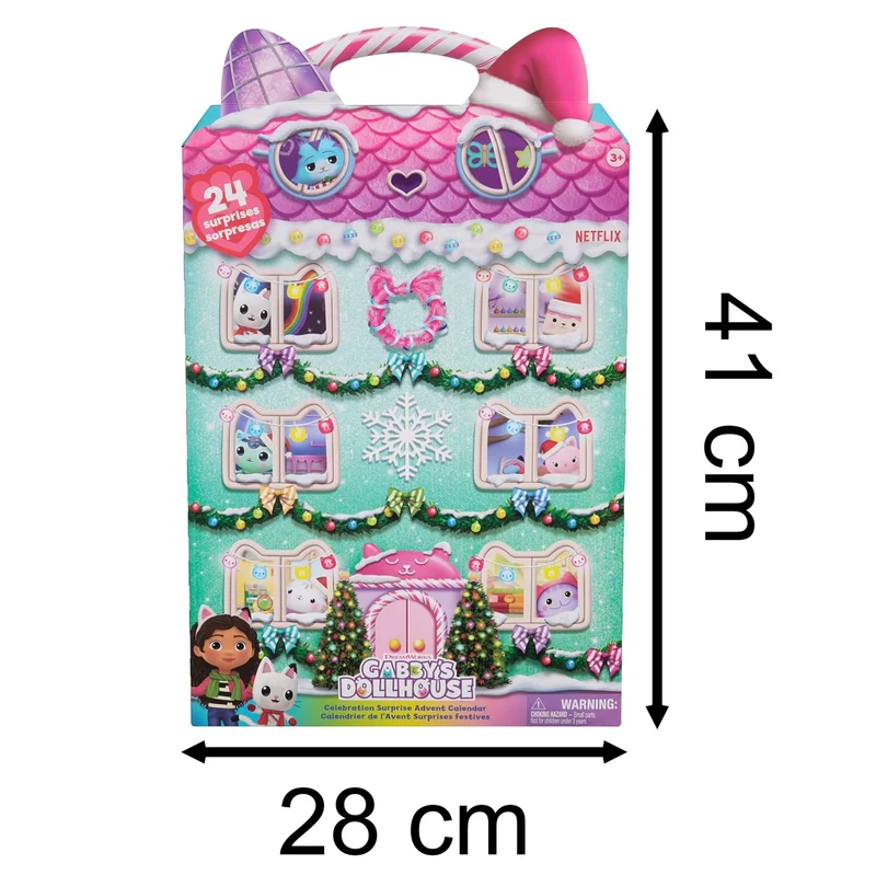 Gabby’s Dollhouse Christmas Advent Calendar for Kids with 24 Surprise Toys