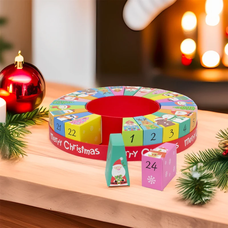 Round Fill Your Own Christmas Advent Calendar | Reusable Festive Wheel Calendar