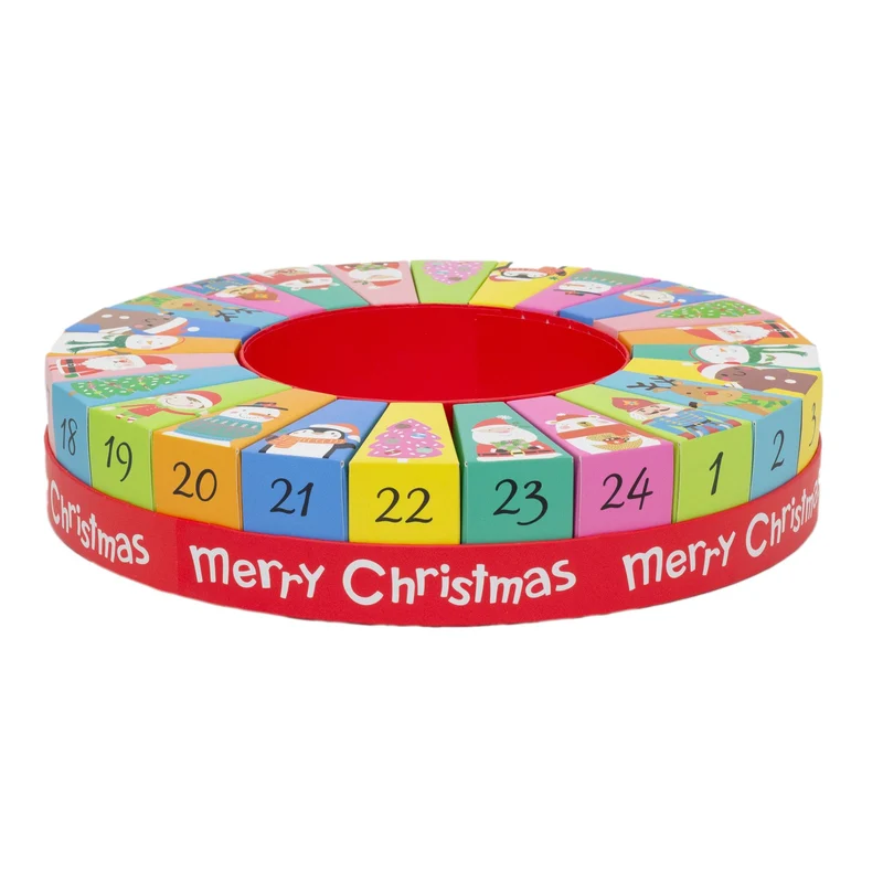 Round Fill Your Own Christmas Advent Calendar | Reusable Festive Wheel Calendar