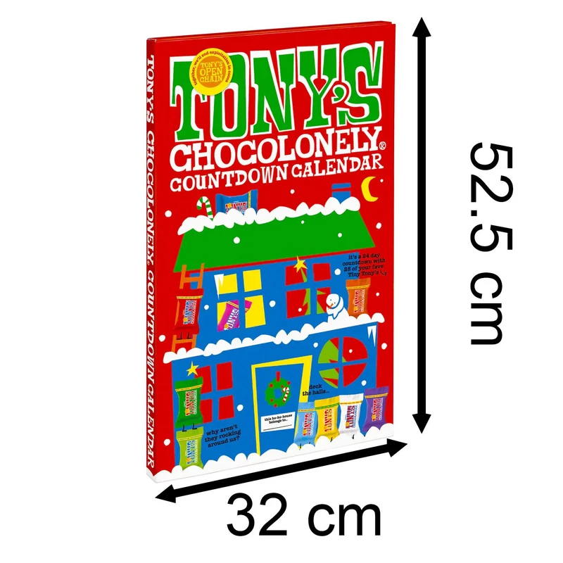 Tonys Chocolonely Fairtrade Chocolate Advent Calendar with 10 Delicious Flavours