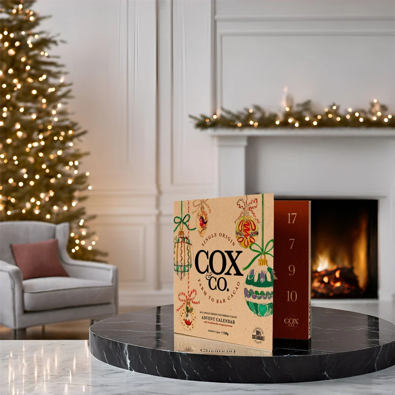 Cox & Co. 60% Single-Origin Dark Chocolate Christmas Advent Calendar for Adults