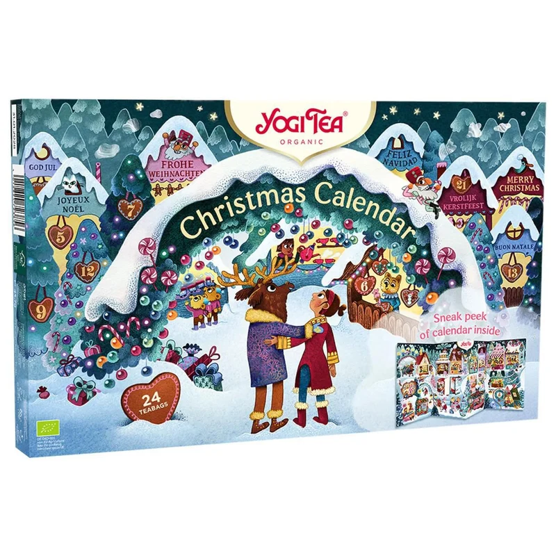 Yogi Tea Organic Christmas Advent Calendar | 24 Ayurvedic Herbal & Spiced Teas