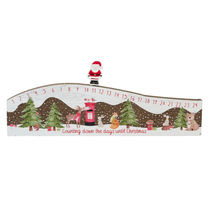 Children's Winter Wonderland Wooden Christmas Advent Calendar Block - 38cm