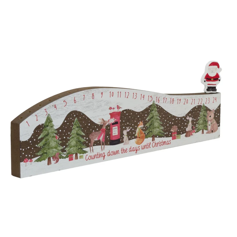 Children's Winter Wonderland Wooden Christmas Advent Calendar Block - 38cm