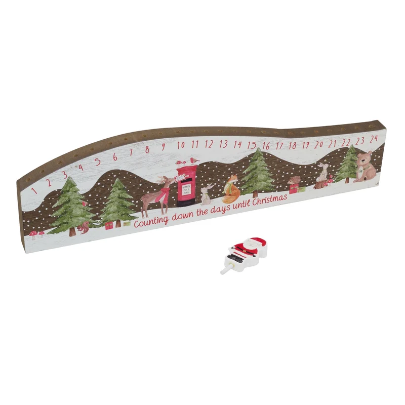 Children's Winter Wonderland Wooden Christmas Advent Calendar Block - 38cm
