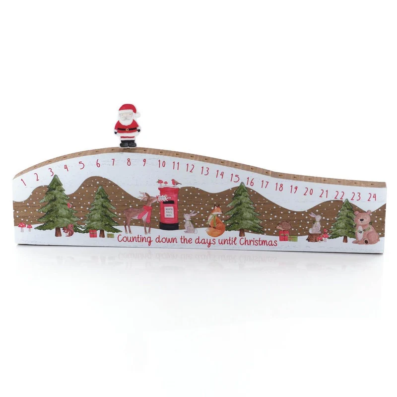 Children's Winter Wonderland Wooden Christmas Advent Calendar Block - 38cm