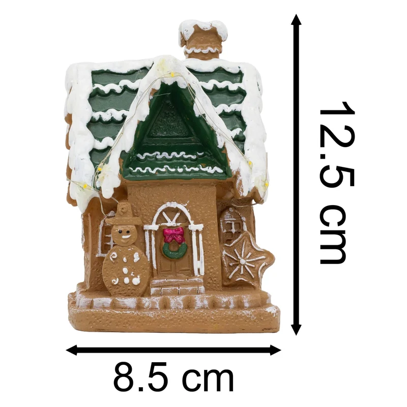 LED Gingerbread House Ornament | Light-Up Mini Christmas House Decoration 13cm